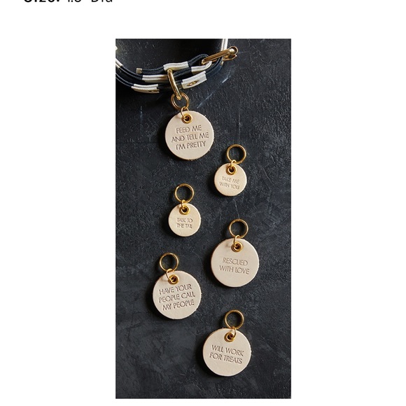 Leather Pet Tag - Feed Me & Tell Me I’m Pretty - Picture 3 of 4